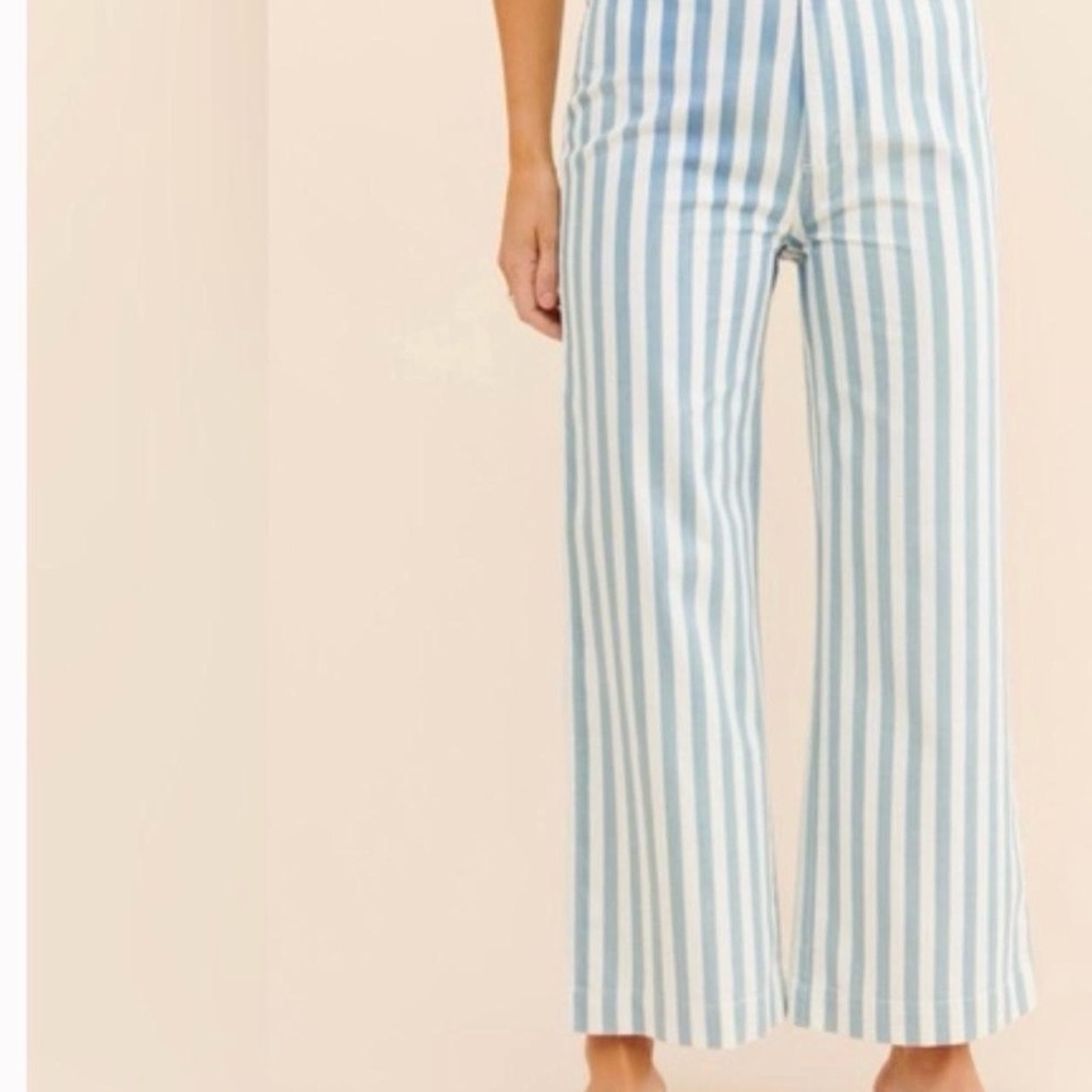 gaze Blue and White Vertical Stripe Pants